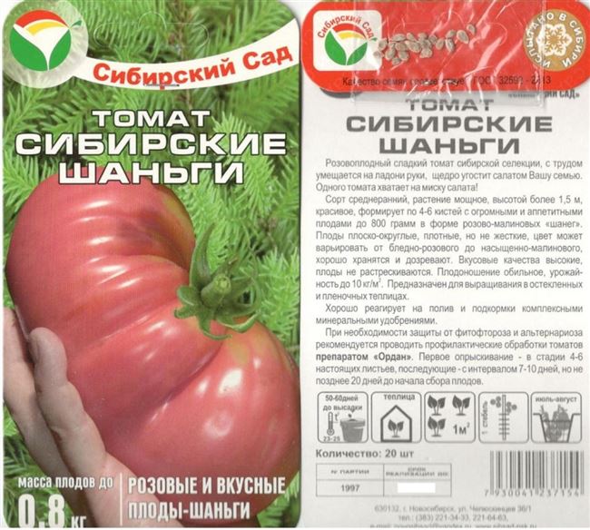 Томат Сибирские шаньги: характеристика, условия выращивания